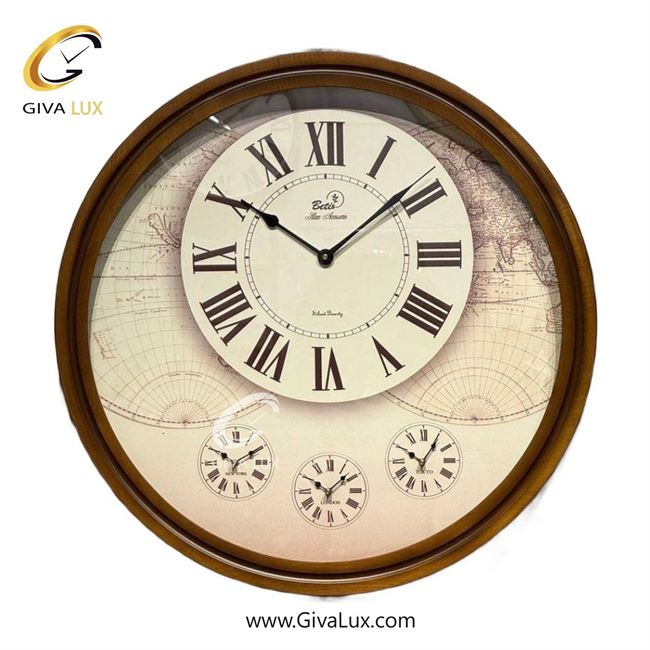 ساعت دیواری اورجینال بتیس چوب قهوه ای| کد رفرنس 7012
