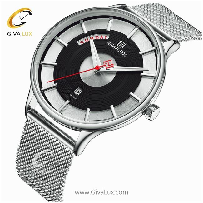 ساعت مچی مردانه بند حصیری فلزی نقره ای ناوی فورس مدل NF3007 956_3007.jpg