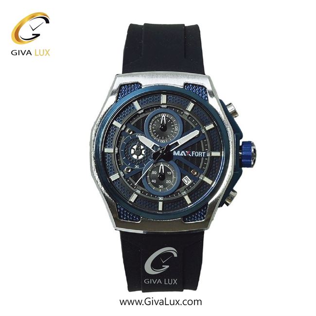 ساعت مچی اورجینال مردانه مکس فورت (MAXFORT) سه موتوره کرنوگراف نقره ای-سرمه ای | سرمه ای| آبی| کد رفرنس MX-9585
