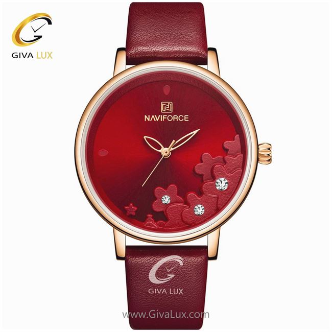 ساعت مچی اورجینال زنانه ناوی فورس|Naviforce|نوی فورس|نیوی فورس رزگلد | قرمز| قرمز| کد رفرنس NF5012L