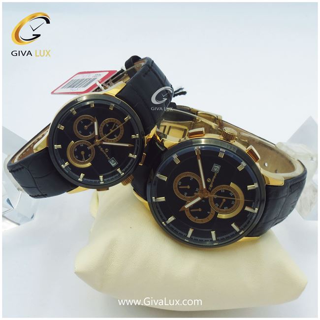 ست ساعت سه موتوره بند چرمی زوپینی