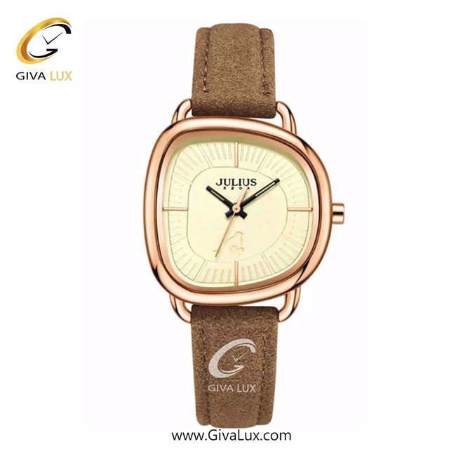 ساعت مچی اورجینال زنانه جولیوس رزگلد | قهوه ای| کرم| کد رفرنس JA-1436B