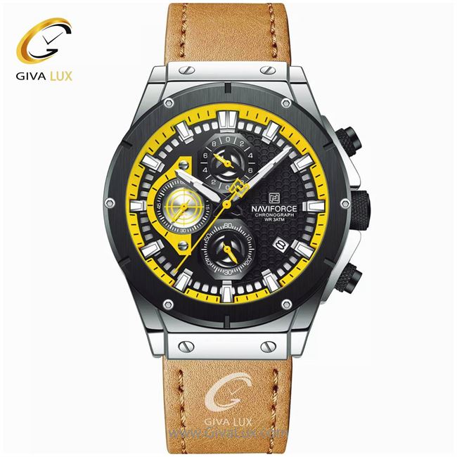 ساعت مچی اورجینال مردانه ناوی فورس|Naviforce|نوی فورس|نیوی فورس سه موتوره کرنوگراف مشکی | قهوه ای| مشکی| کد رفرنس NF8027