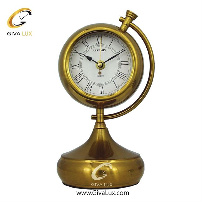 ساعت رومیزی اورجینال آرتمیس آلیاژ فلزی طلایی| کد رفرنس 30545، مدل: 2033Gold