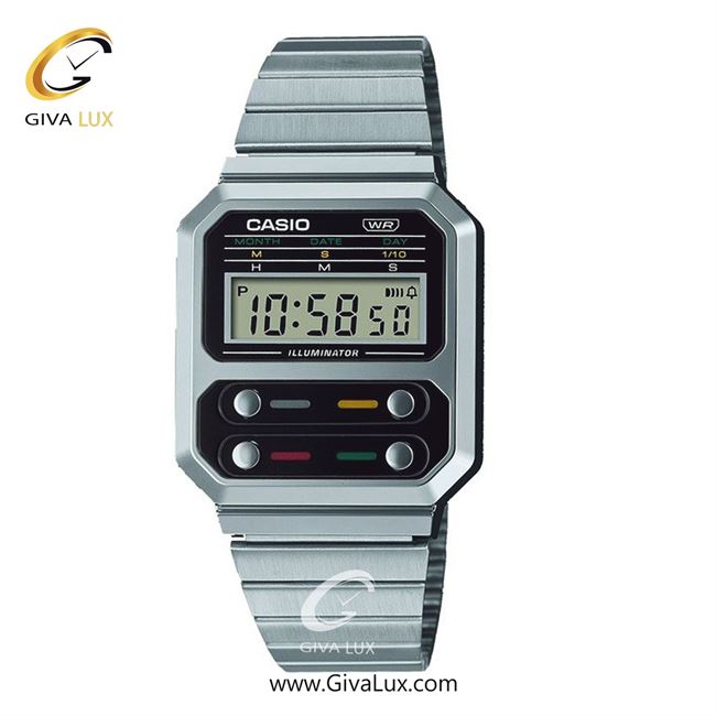 ساعت مچی اورجینال یونیسکس-اسپرت کاسیو Casio نقره ای | نقره ای| مشکی| کد رفرنس A100WE-1ADF