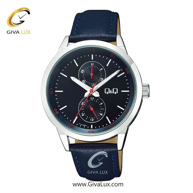 ساعت مچی اورجینال مردانه کیو اند کیو Q&Q سه موتوره فول تایم نقره ای | سرمه ای| سرمه ای| کد رفرنس A11A-003PY