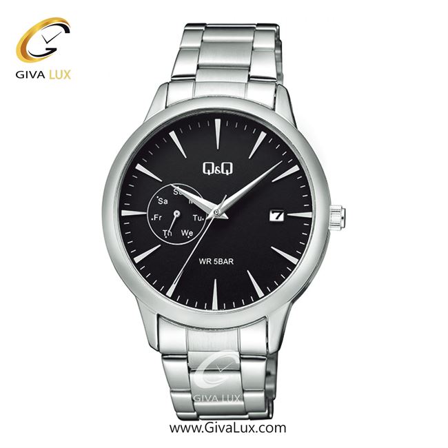 ساعت مچی اورجینال مردانه کیو اند کیو Q&Q نقره ای | نقره ای| مشکی| کد رفرنس A12A-009PY