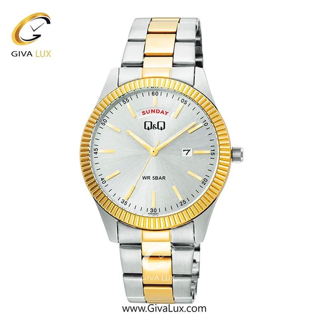ساعت مچی اورجینال مردانه کیو اند کیو Q&Q طلایی-نقره ای | طلایی-نقره ای| نقره ای| کد رفرنس A14A-002PY