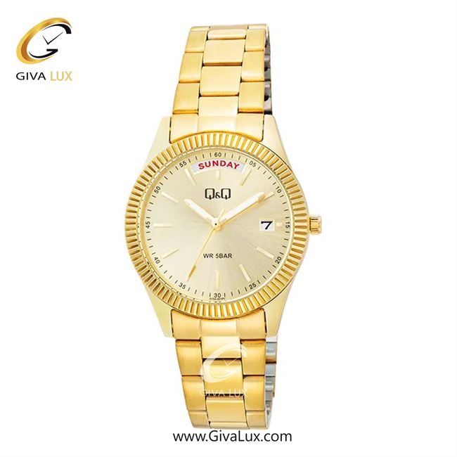 ساعت مچی اورجینال زنانه کیو اند کیو Q&Q طلایی | طلایی| طلایی| کد رفرنس A15A-001PY