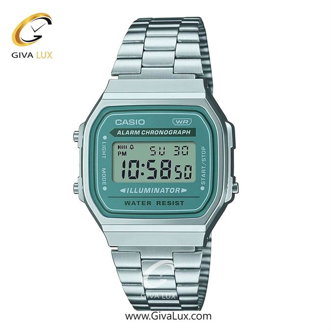 ساعت مچی اورجینال مردانه-زنانه-یونیسکس کاسیو Casio نقره ای | نقره ای| سبز| کد رفرنس A168WA-3AYDF