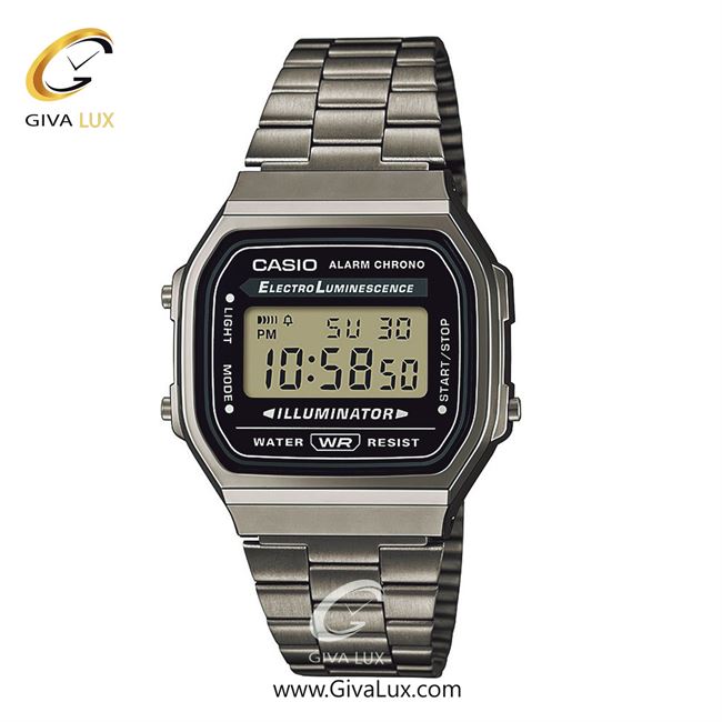 ساعت مچی اورجینال یونیسکس-زنانه-مردانه کاسیو Casio طوسی | طوسی| مشکی| کد رفرنس A168WGG-1ADF