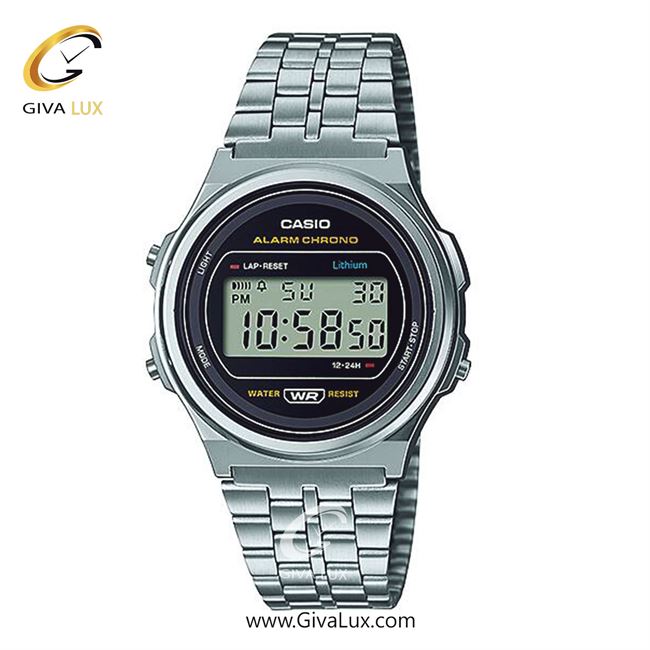 ساعت مچی اورجینال یونیسکس-زنانه-مردانه کاسیو Casio نقره ای | نقره ای| مشکی| کد رفرنس A171WE-1ADF