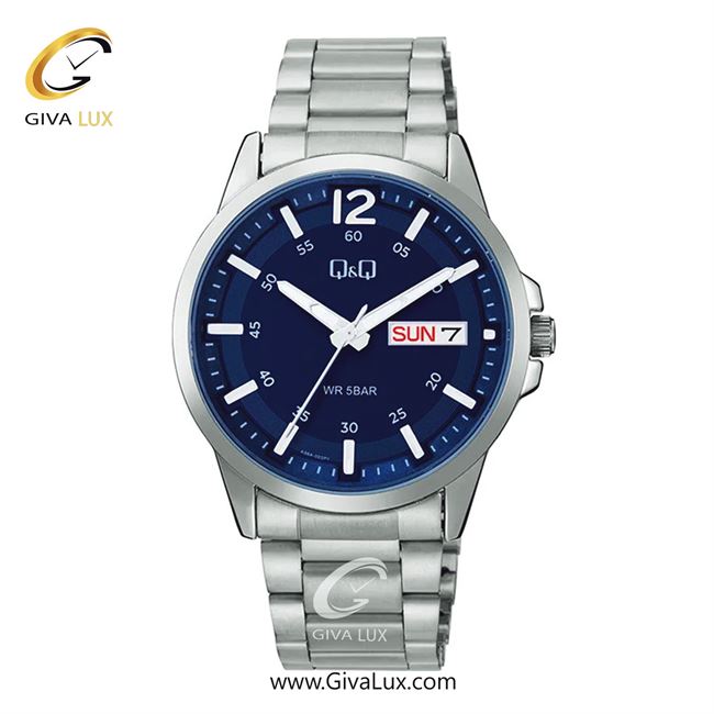 ساعت مچی اورجینال مردانه کیو اند کیو Q&Q نقره ای | نقره ای| آبی| کد رفرنس A36A-003PY