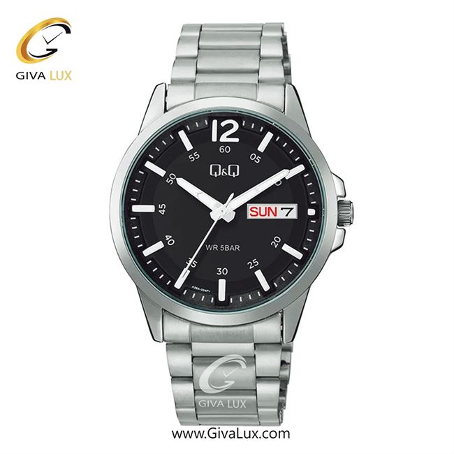 ساعت مچی اورجینال مردانه کیو اند کیو Q&Q نقره ای | نقره ای| مشکی| کد رفرنس A36A-004PY