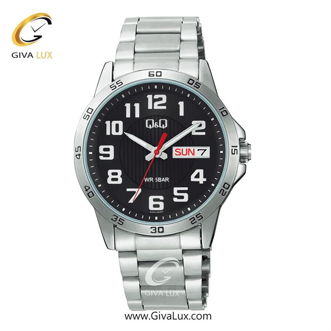 ساعت مچی اورجینال مردانه کیو اند کیو Q&Q نقره ای | نقره ای| مشکی| کد رفرنس A37A-004PY