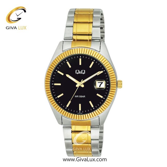 ساعت مچی اورجینال مردانه کیو اند کیو Q&Q طلایی-نقره ای | نقره ای-طلایی| مشکی| کد رفرنس A476J402Y