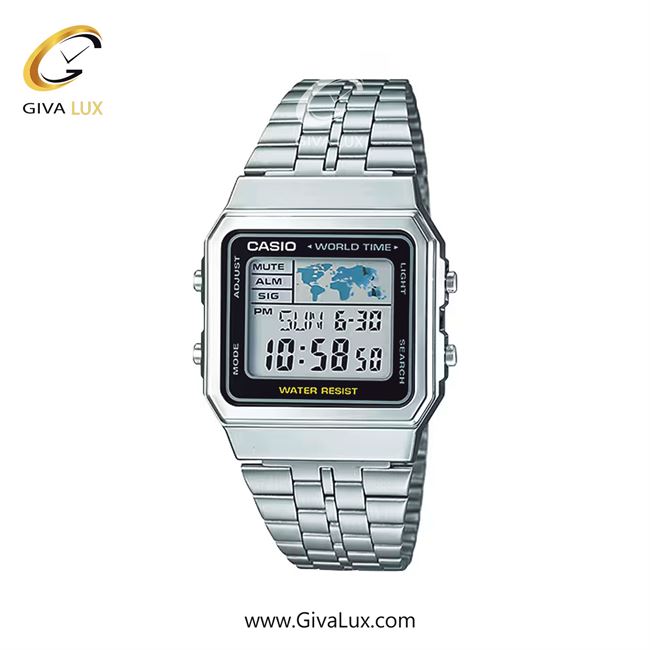 ساعت مچی اورجینال مردانه کاسیو Casio نقره ای | نقره ای| مشکی| کد رفرنس A500WA-1D