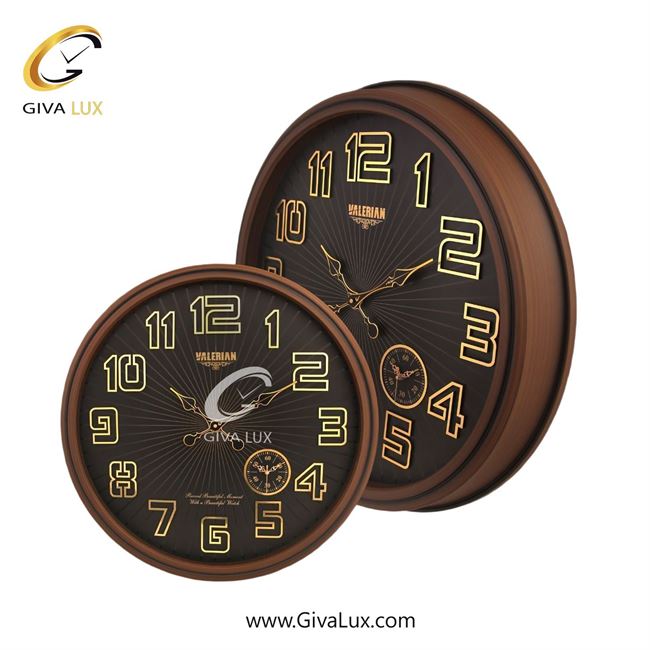 ساعت دیواری اورجینال والرین PVC قهوه ای| کد رفرنس A710