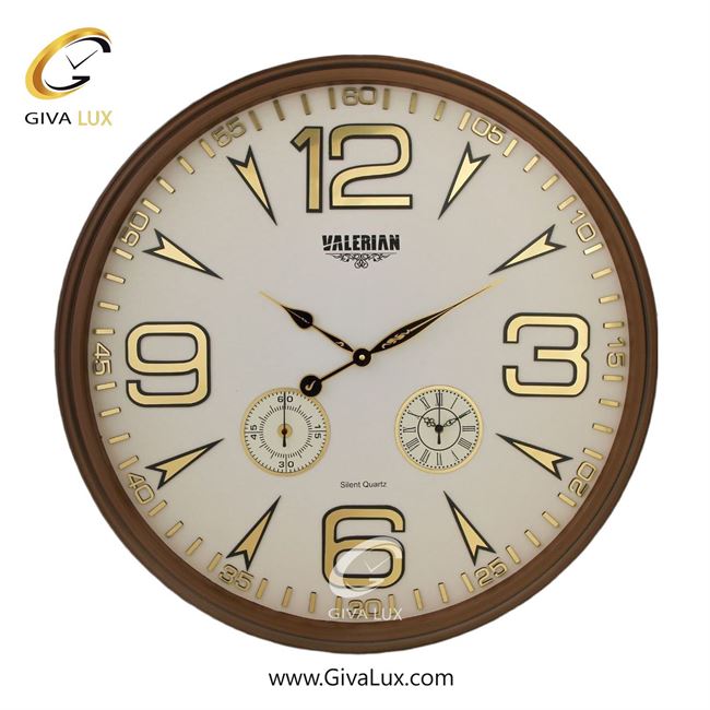 ساعت دیواری اورجینال والرین PVC قهوه ای| کد رفرنس A760