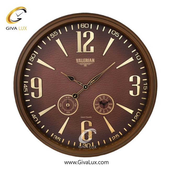 ساعت دیواری اورجینال والرین PVC قهوه ای| کد رفرنس A770