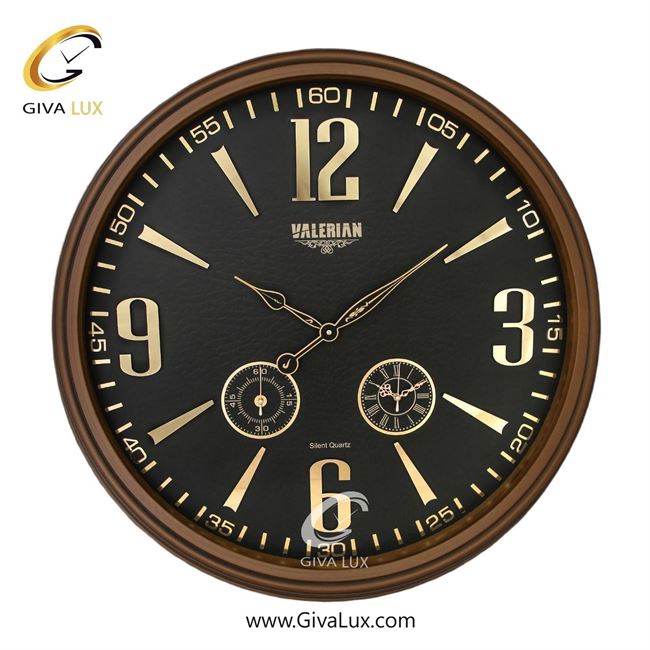 ساعت دیواری اورجینال والرین PVC قهوه ای| کد رفرنس A770