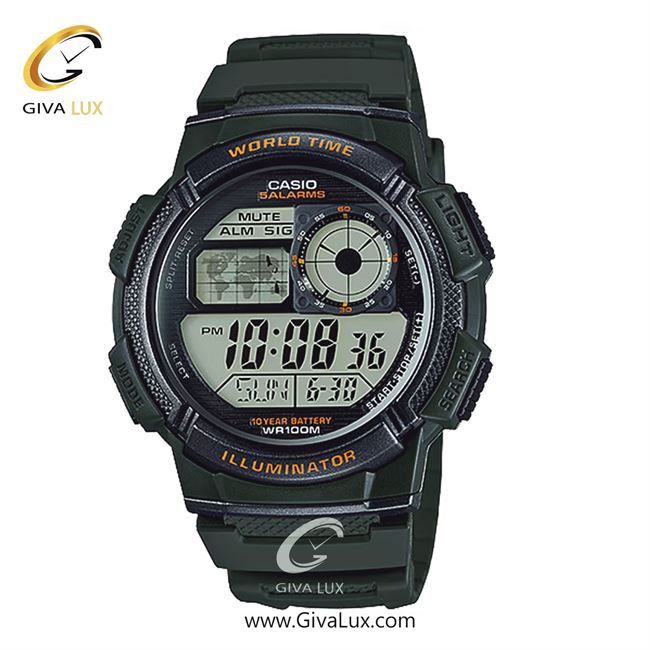 ساعت مچی اورجینال مردانه کاسیو Casio مشکی-سبز | سبز| مشکی| کد رفرنس AE-1000W-3AVDF