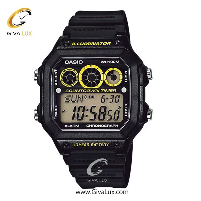 ساعت مچی اورجینال مردانه کاسیو Casio مشکی | مشکی| مشکی| کد رفرنس AE-1300WH-1AVDF