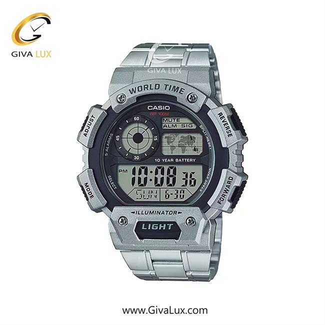 ساعت مچی اورجینال مردانه کاسیو Casio نقره ای | نقره ای| مشکی| کد رفرنس AE-1400WHD-1A