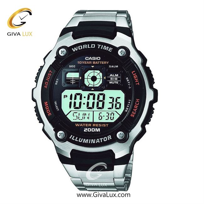 ساعت مچی اورجینال مردانه کاسیو Casio مشکی-نقره ای | نقره ای| مشکی| کد رفرنس AE-2000WD-1AVDF