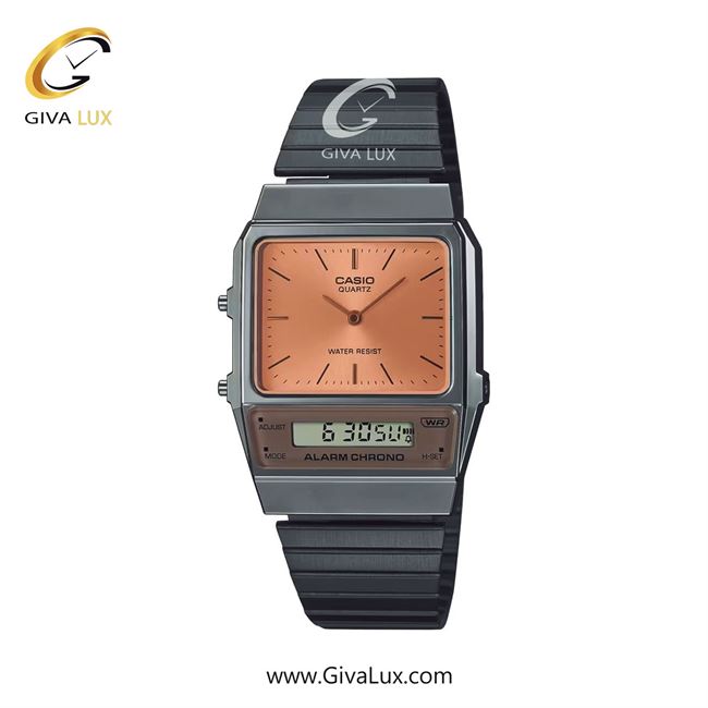 ساعت مچی اورجینال مردانه کاسیو Casio نقره ای | مشکی| رزگلد| کد رفرنس AQ-800ECGG-4ADF 
