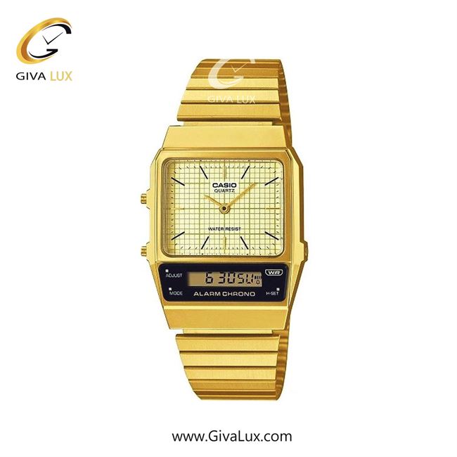 ساعت مچی اورجینال مردانه کاسیو Casio طلایی | طلایی| طلایی| کد رفرنس AQ-800EG-9ADF