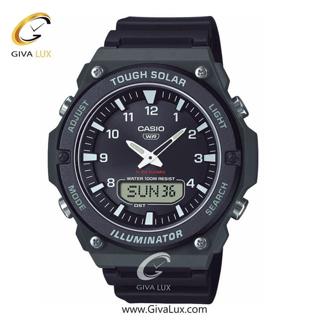 ساعت مچی اورجینال مردانه کاسیو Casio دو زمانه طوسی-مشکی | مشکی| مشکی| کد رفرنس AQ-S820W-1AVDF