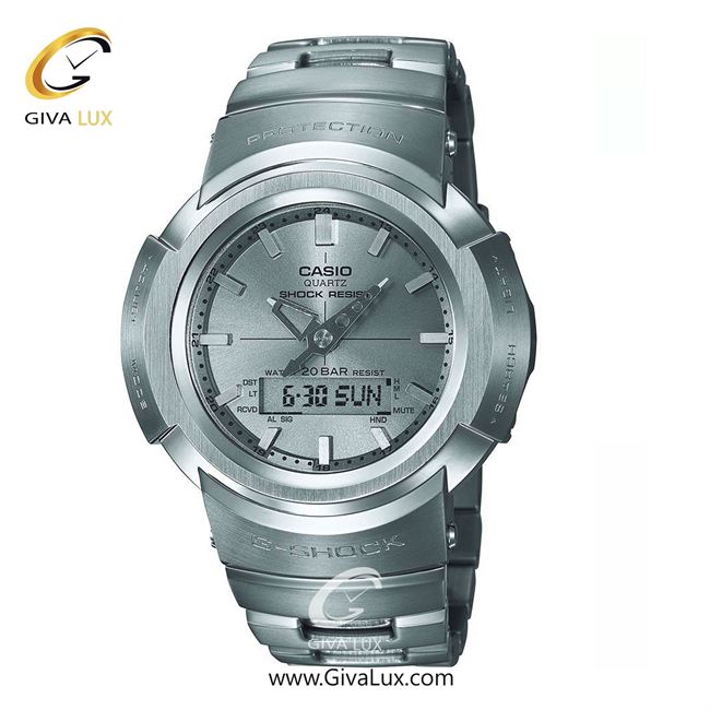 ساعت مچی اورجینال مردانه کاسیو Casio دو زمانه نقره ای | نقره ای| نقره ای| کد رفرنس جی شاک G-Shock AWM-500D-1A8DR