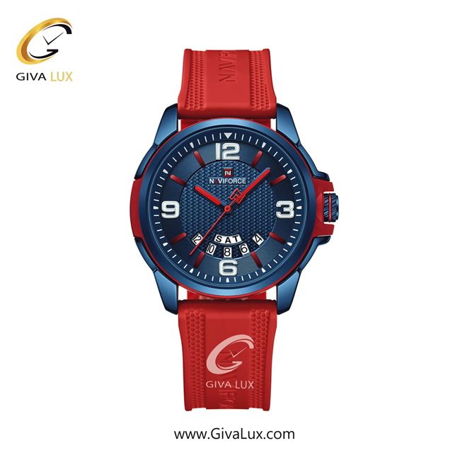 ساعت مچی اورجینال مردانه ناوی فورس|Naviforce|نوی فورس|نیوی فورس سرمه ای | قرمز| سرمه ای| کد رفرنس NF9215