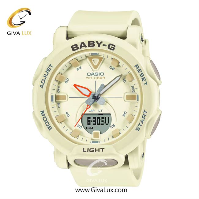 ساعت مچی اورجینال زنانه کاسیو Casio دو زمانه شیری | شیری| شیری| کد رفرنس بیبی جی Baby-G BGA-310-7ADR