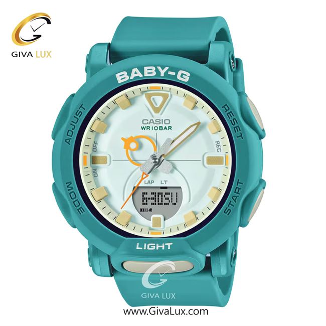 ساعت مچی اورجینال زنانه کاسیو Casio دو زمانه سبزآبی | سبزآبی| سبز| کد رفرنس بیبی جی Baby-G BGA-310RP-3ADR