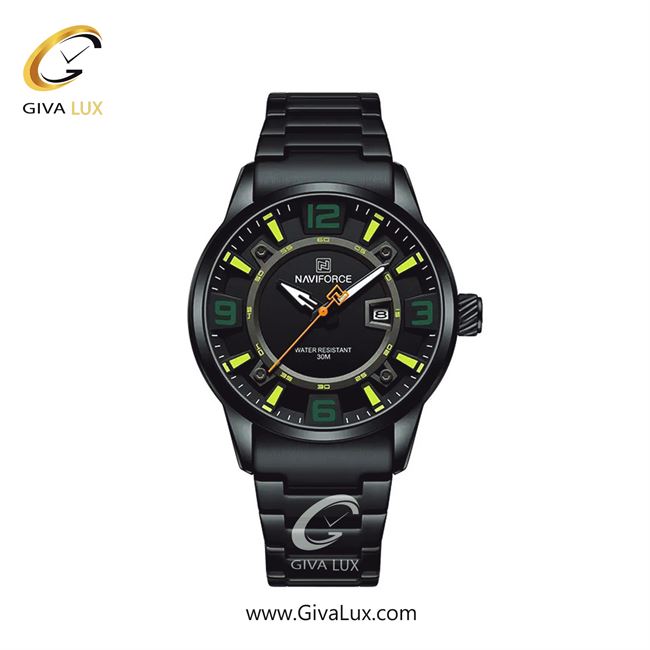 ساعت مچی اورجینال مردانه ناوی فورس|Naviforce|نوی فورس|نیوی فورس مشکی | مشکی| سبز-مشکی| کد رفرنس NF8044