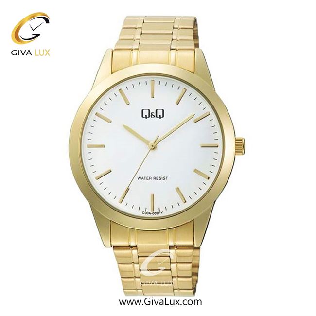 ساعت مچی اورجینال مردانه کیو اند کیو Q&Q طلایی | طلایی| سفید| کد رفرنس C00A-009PY