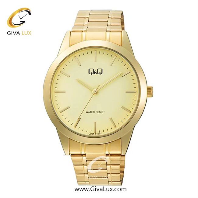ساعت مچی اورجینال مردانه کیو اند کیو Q&Q طلایی | طلایی| طلایی| کد رفرنس C00A-010PY