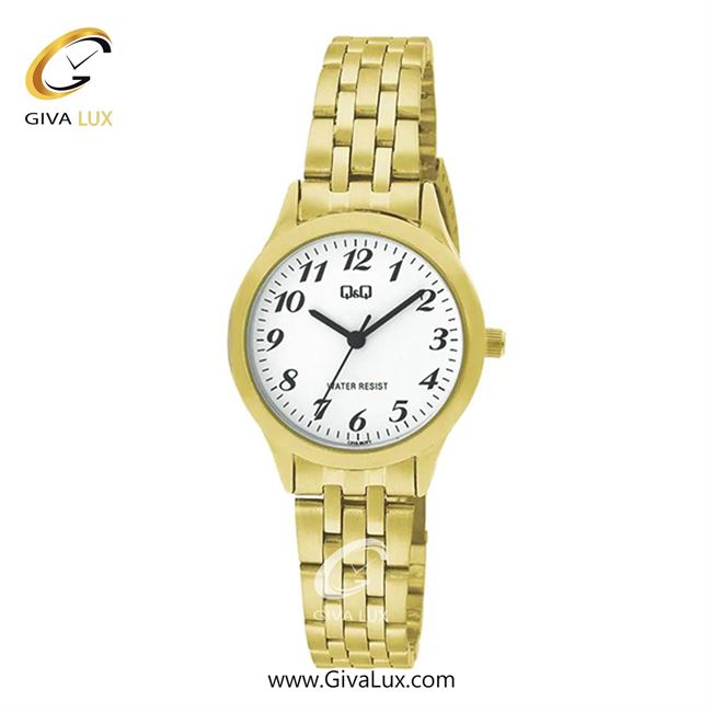 ساعت مچی اورجینال زنانه کیو اند کیو Q&Q طلایی | طلایی| سفید| کد رفرنس C01A-002PY