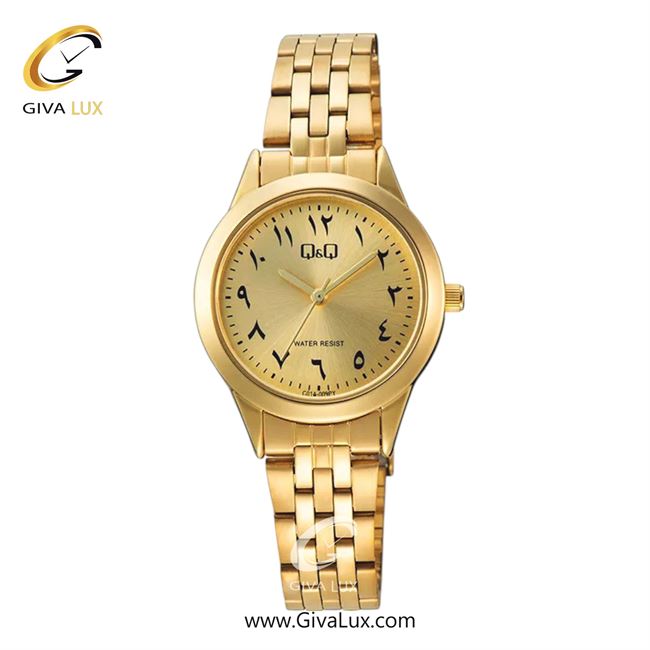 ساعت مچی اورجینال زنانه کیو اند کیو Q&Q طلایی | طلایی| طلایی| کد رفرنس C01A-009PY
