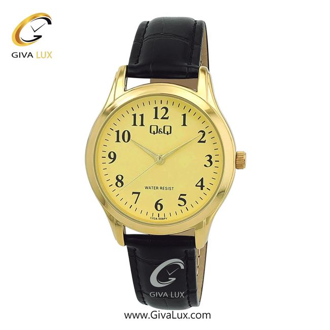 ساعت مچی اورجینال مردانه کیو اند کیو Q&Q طلایی | مشکی| طلایی| کد رفرنس C02A-009PY