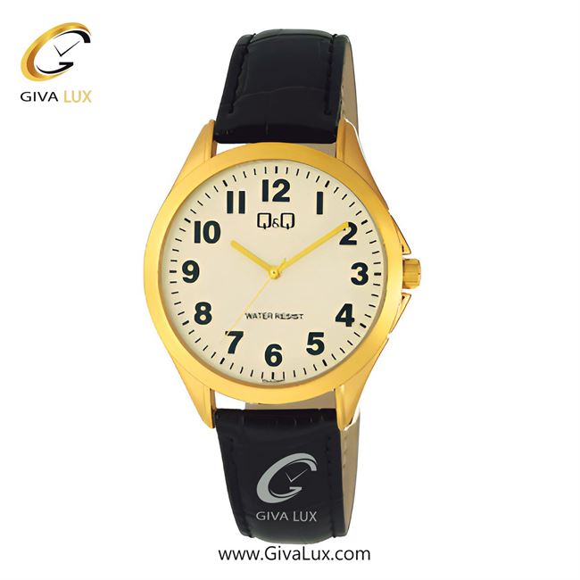 ساعت مچی اورجینال مردانه کیو اند کیو Q&Q طلایی | مشکی| طلایی| کد رفرنس C04A-006PY
