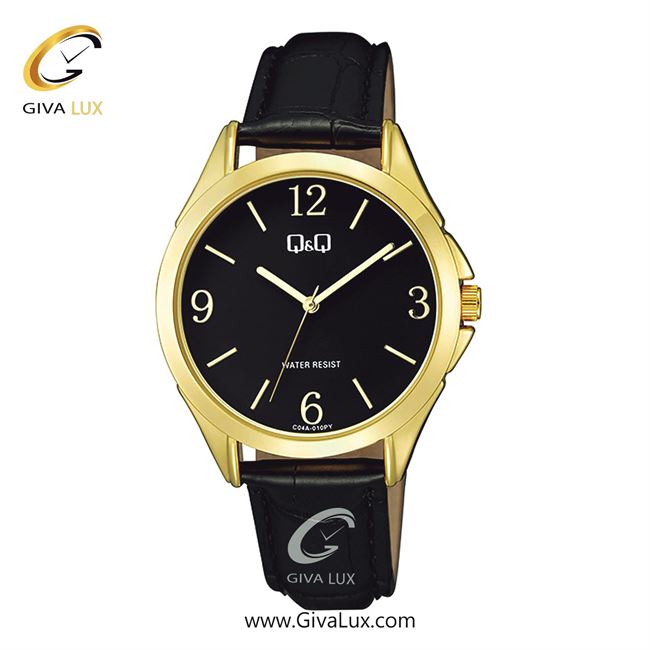 ساعت مچی اورجینال زنانه کیو اند کیو Q&Q طلایی | مشکی| مشکی| کد رفرنس C04A-010PY