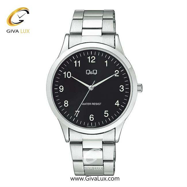 ساعت مچی اورجینال مردانه کیو اند کیو Q&Q نقره ای | نقره ای| مشکی| کد رفرنس C08A-002PY