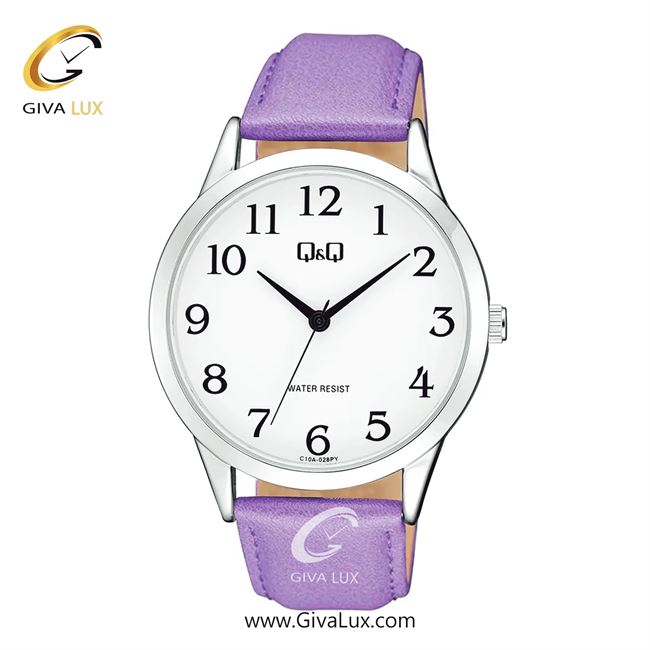 ساعت مچی اورجینال زنانه کیو اند کیو Q&Q نقره ای | بنفش| سفید| کد رفرنس C10A-028PY
