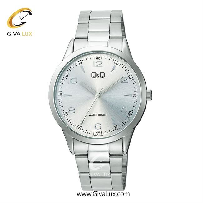 ساعت مچی اورجینال مردانه کیو اند کیو Q&Q نقره ای | نقره ای| نقره ای| کد رفرنس C10A-043PY