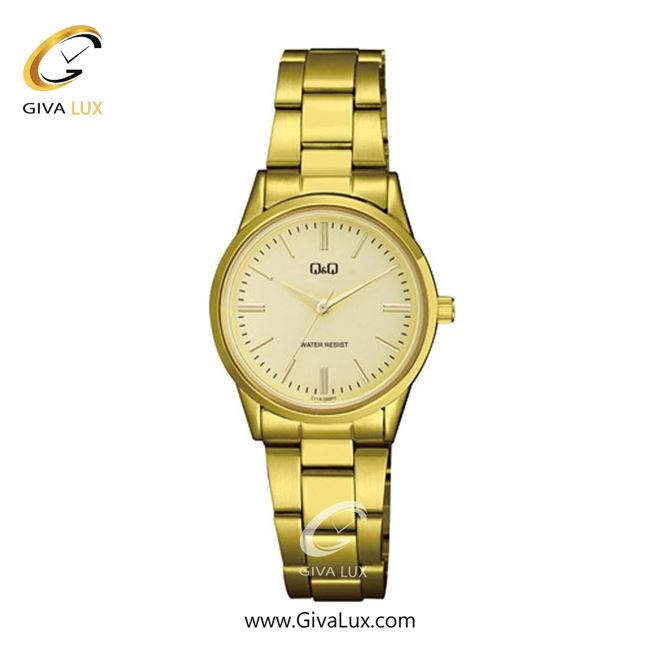 ساعت مچی اورجینال زنانه کیو اند کیو Q&Q  طلایی | طلایی| طلایی| کد رفرنس C11A-008PY