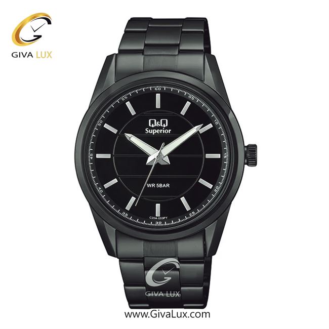 ساعت مچی اورجینال مردانه کیو اند کیو Q&Q مشکی | مشکی| مشکی| کد رفرنس C20A-003PY