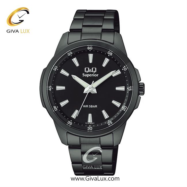 ساعت مچی اورجینال مردانه کیو اند کیو Q&Q مشکی | مشکی| مشکی| کد رفرنس C21A-002PY